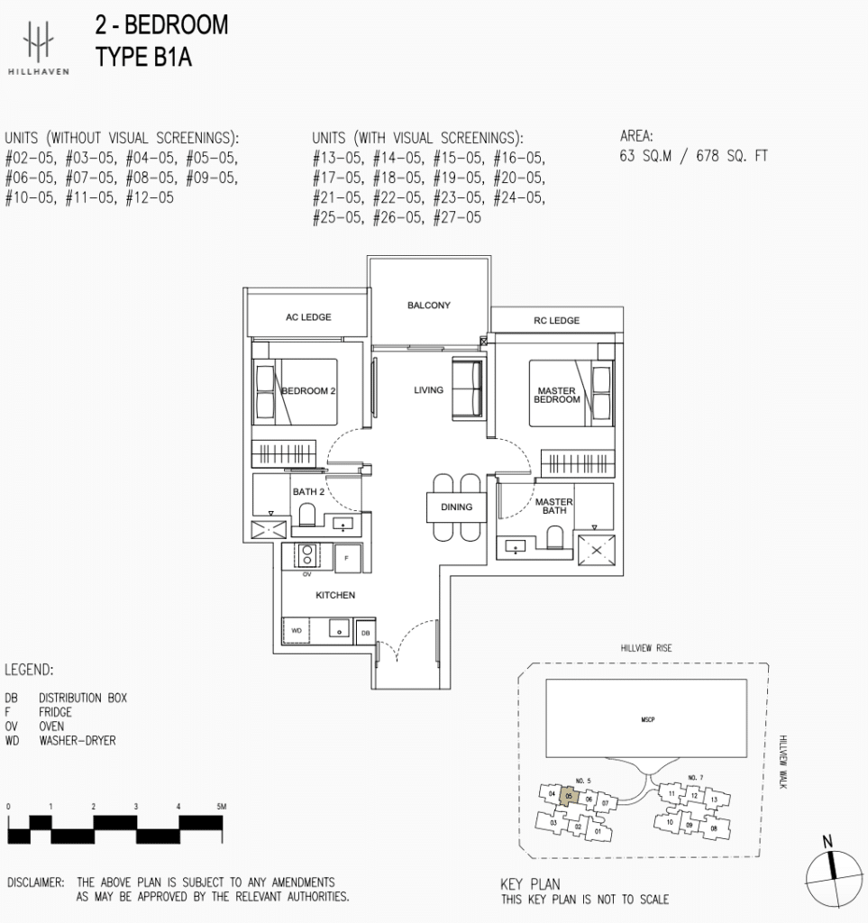 Hillhaven Hillhaven Condo Floor Plan 2 Bedroom Type B1A