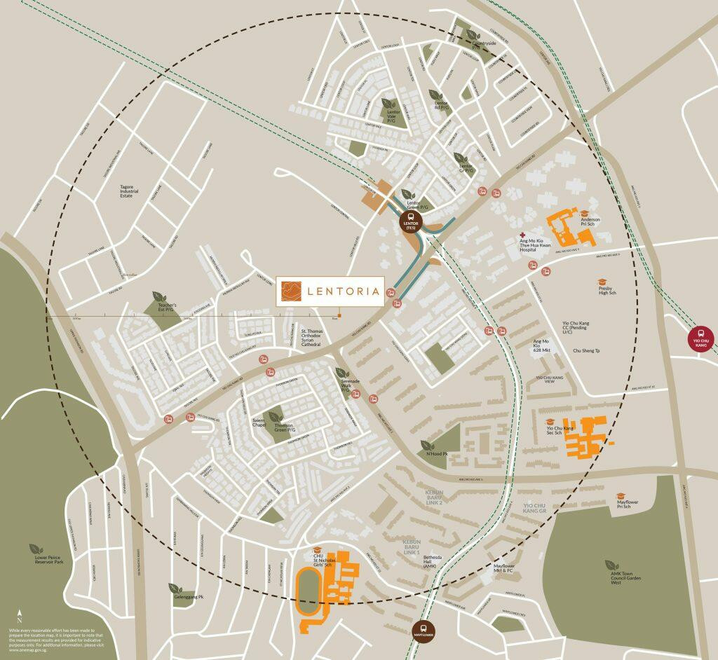 Lentoria Location Map of lentoria at lentor hills road by hong leong group singapore