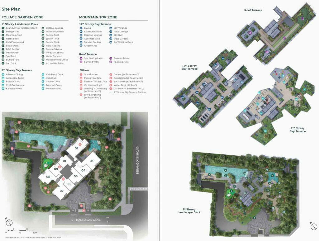 The Arcady Site Plan Layout with Sky Terraces nextHomesg.com