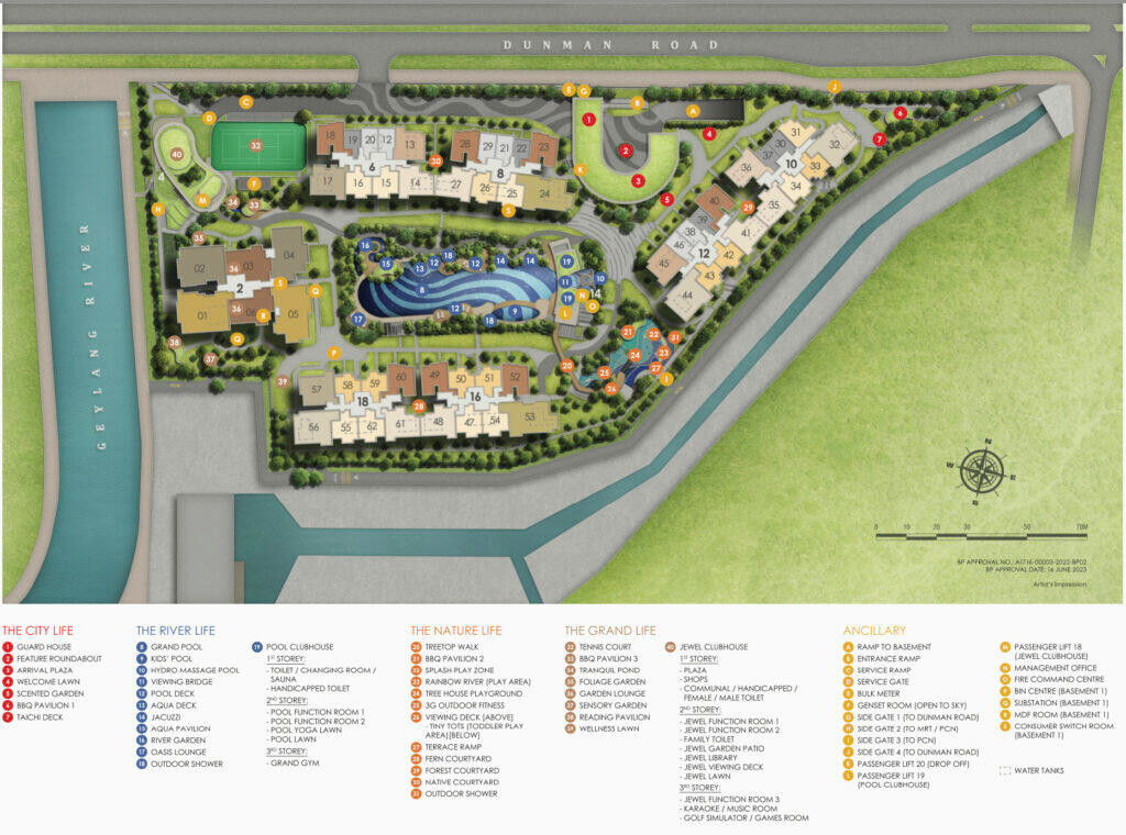 The Grand Dunman Site Plan Layout Map with Legend