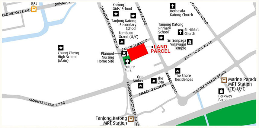 sim lian new condo at tanjong katong Emerald of Katong Location map singapore